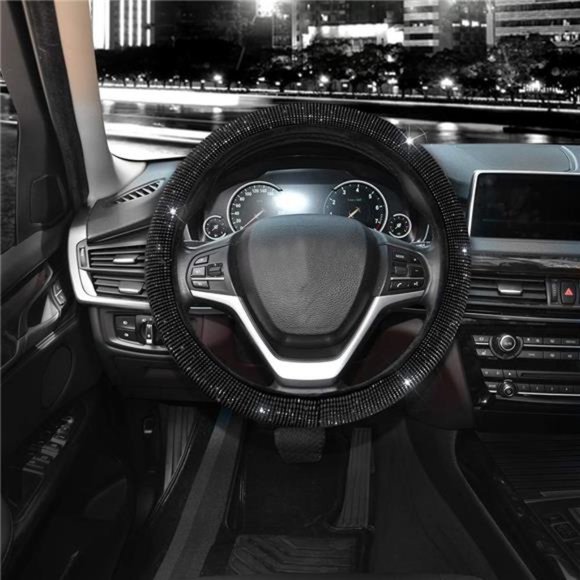 Steering Wheel Cover for Women Men Bling Bling Crystal Diamond Sparkling Car SUV - Picture 4 of 6
